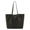 Nina Women's tote bag in leather color black