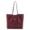 Nina Women's tote bag in leather color black cherry