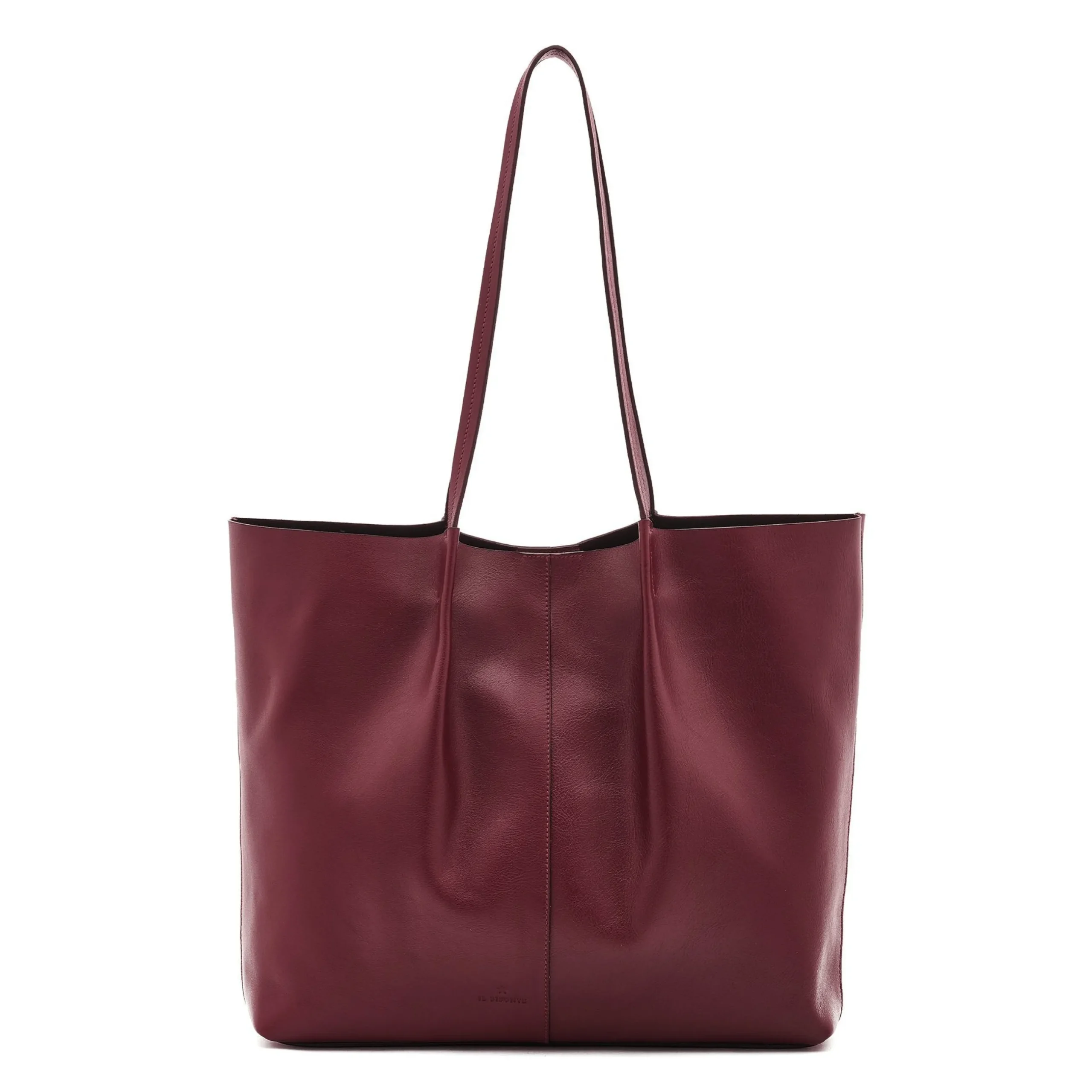 Nina Women's tote bag in leather color black cherry