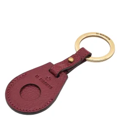 Nina Women's air tag keyring in leather color black cherry