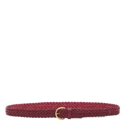 Nina Women's belt in leather color black cherry