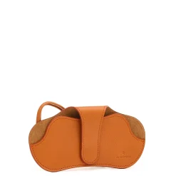 Nina Women's glasses case in leather color caramel