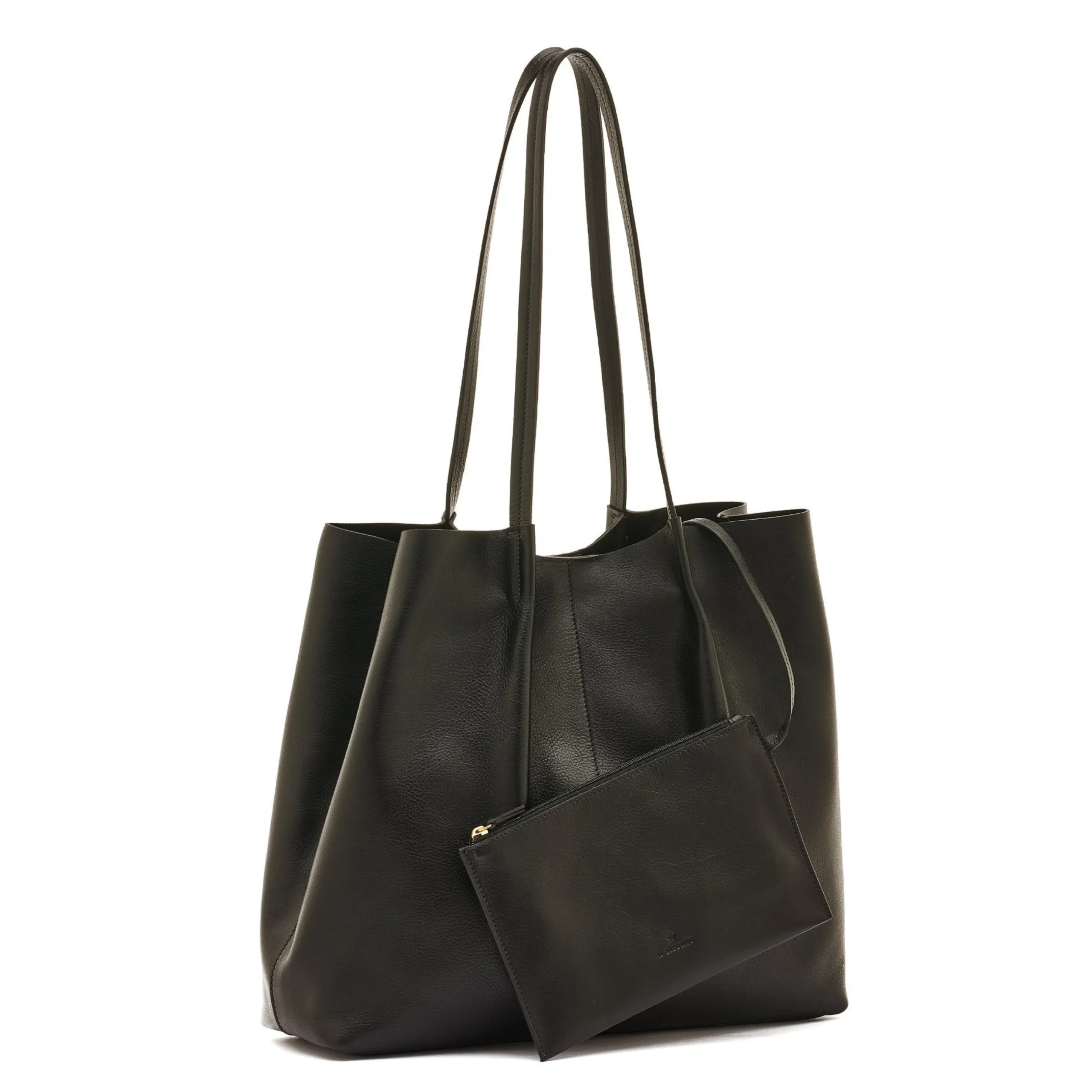 Nina Women's tote bag in leather color black