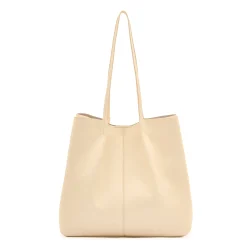 Nina Women's tote bag in leather color milk