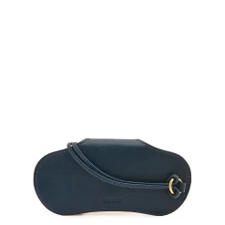 Nina Women's glasses case in leather color blue