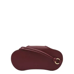 Nina Women's glasses case in leather color black cherry