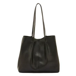 Nina Women's tote bag in leather color black