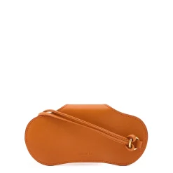 Nina Women's glasses case in leather color caramel