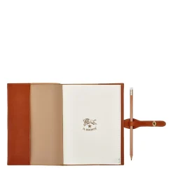 Note book in leather color caramel
