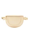 Oliveta Women's belt bag in leather color white