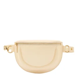 Oliveta Women's belt bag in leather color white