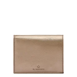 Oliveta Women's small wallet in metallic leather color metallic bronze