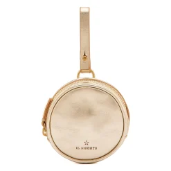 Oliveta Women's coin purse in metallic leather color metallic platinum