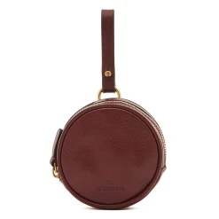 Oliveta Women's coin purse in leather color black cherry