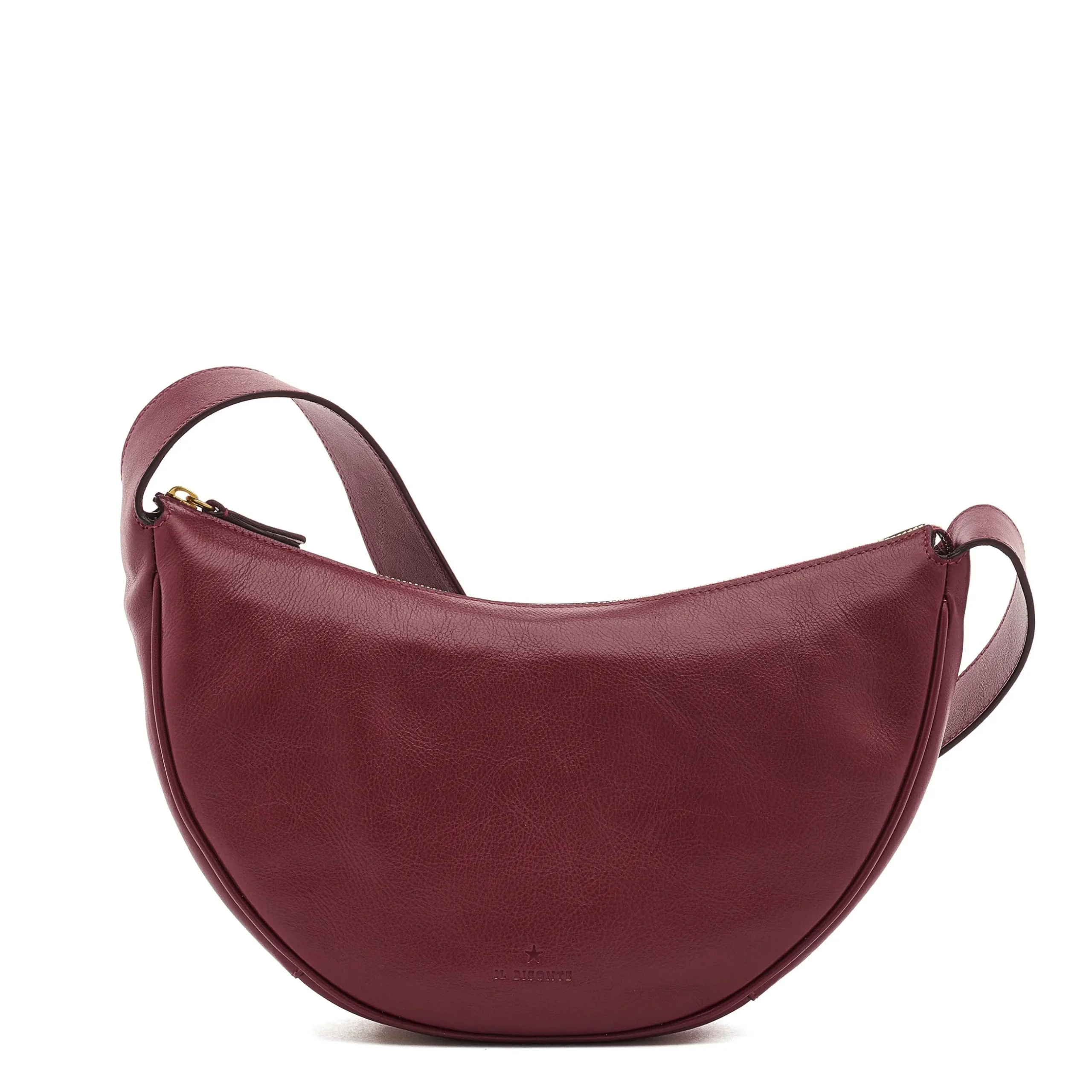 Oliveta Women's hobo in leather color black cherry