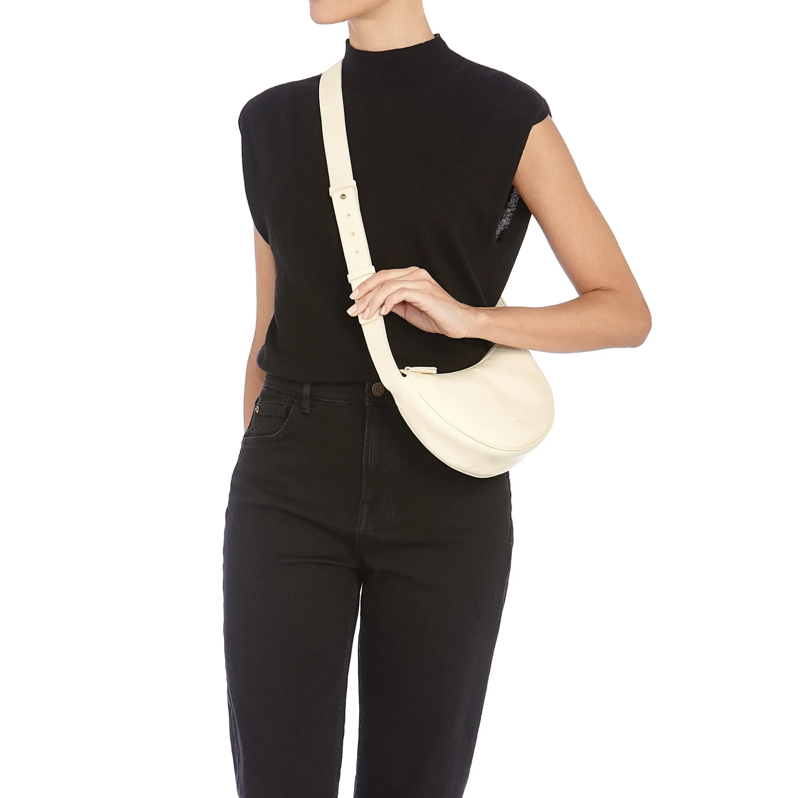 Oliveta Women's hobo in leather color white