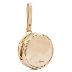 Oliveta Women's coin purse in metallic leather color metallic platinum