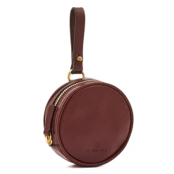 Oliveta Women's coin purse in leather color black cherry