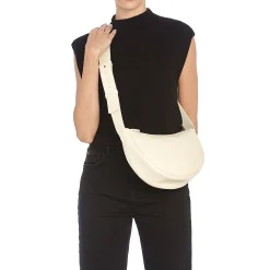 Oliveta Women's hobo in leather color white
