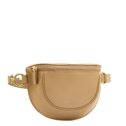 Oliveta Women's belt bag in leather color caffelatte