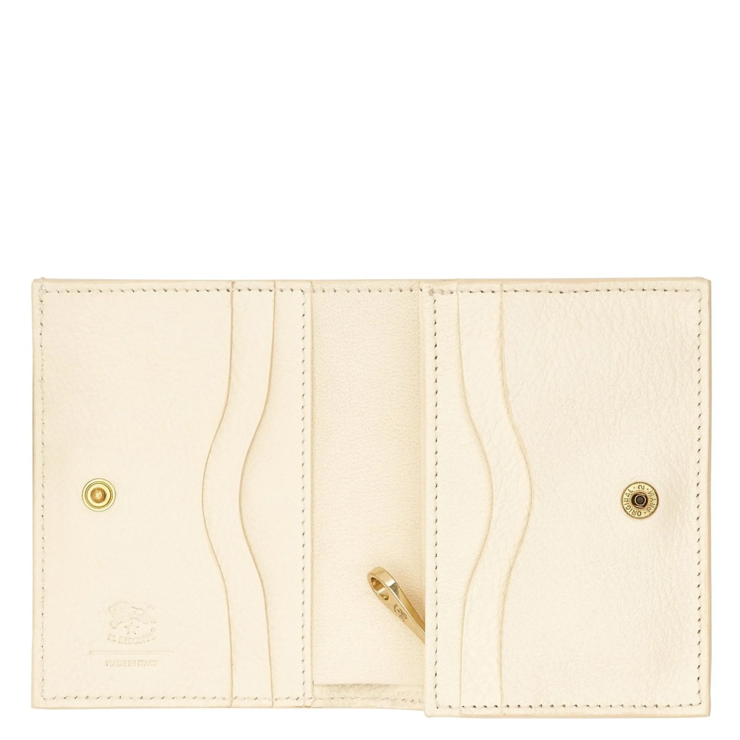 Oliveta Women's small wallet in leather color milk