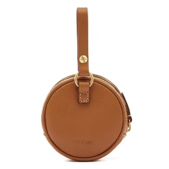 Oliveta Women's coin purse in leather color gianduia