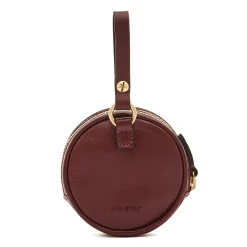 Oliveta Women's coin purse in leather color black cherry