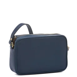 Oliveta Women's crossbody bag in leather color blue