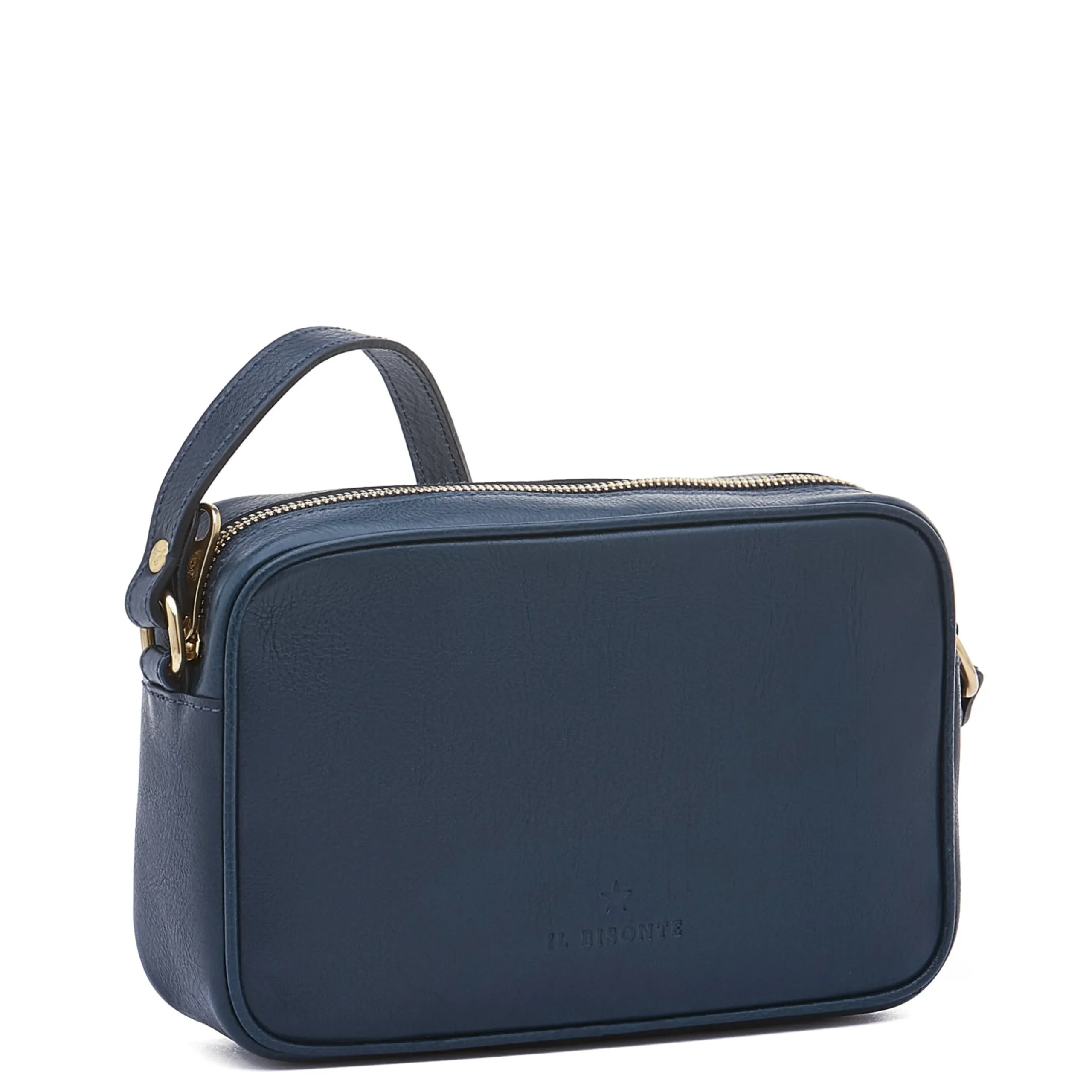 Oliveta Women's crossbody bag in leather color blue