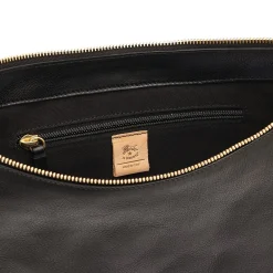 Oliveta Women's hobo in leather color black