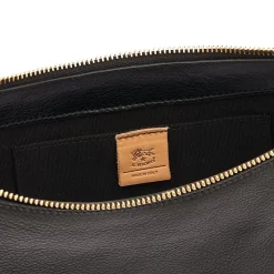 Oliveta Women's hobo in leather color black
