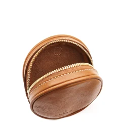 Oliveta Women's coin purse in leather color gianduia