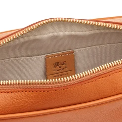 Oliveta Women's crossbody bag in leather color caramel