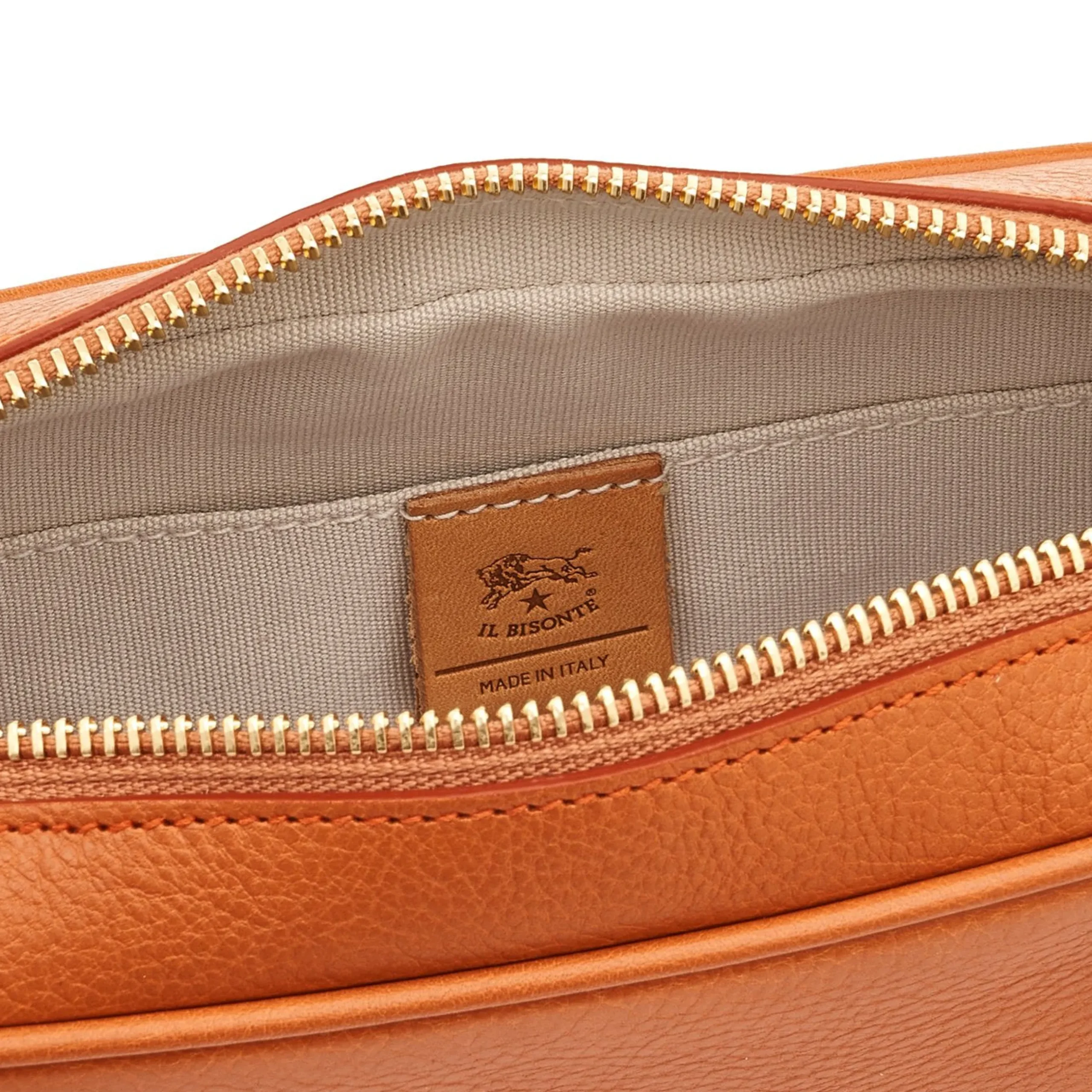 Oliveta Women's crossbody bag in leather color caramel