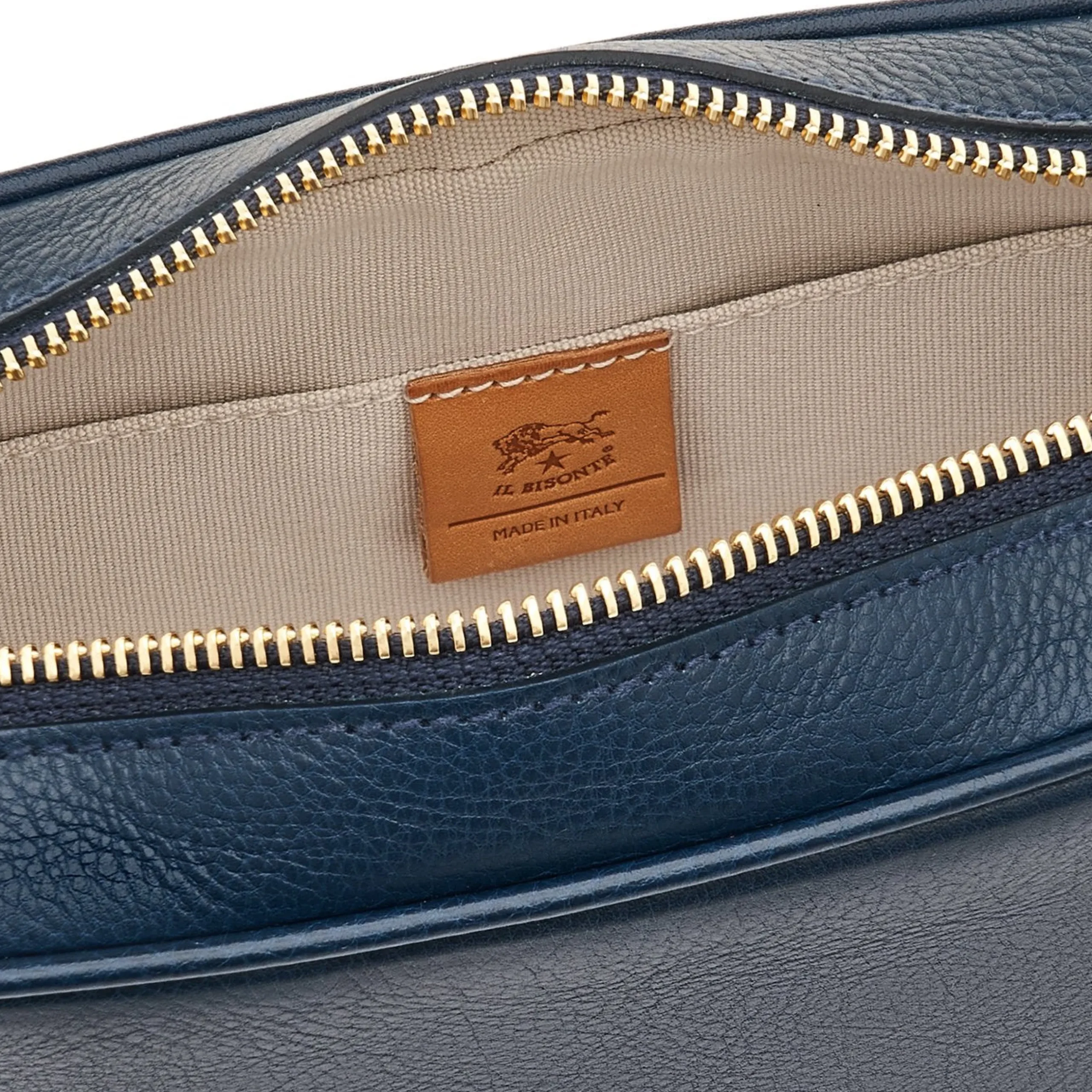 Oliveta Women's crossbody bag in leather color blue