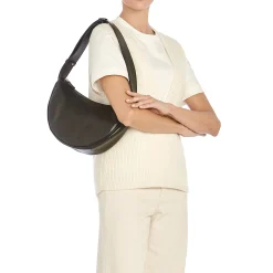 Oliveta Women's hobo in leather color black
