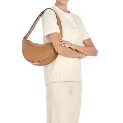 Oliveta Women's hobo in leather color gianduia