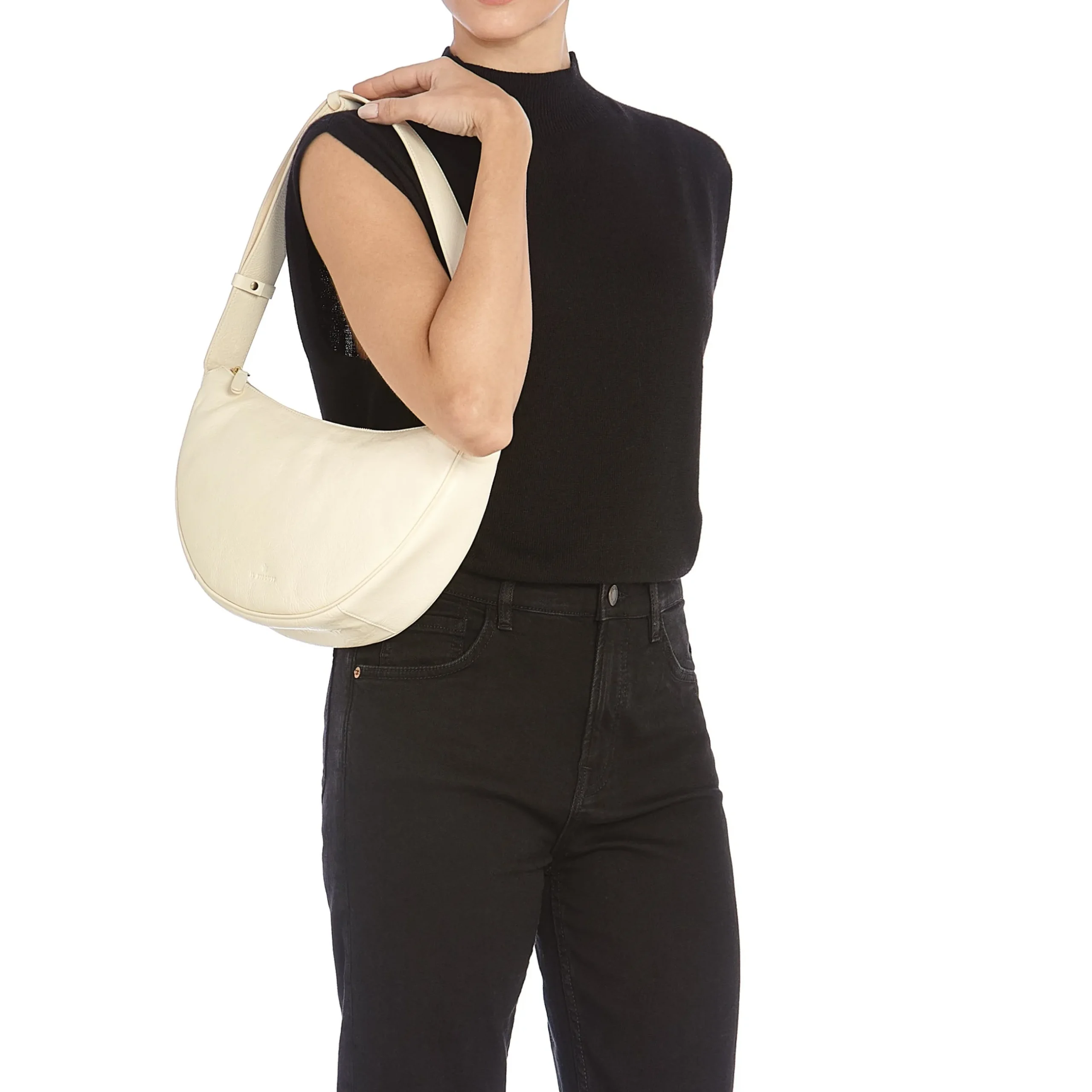 Oliveta Women's hobo in leather color white