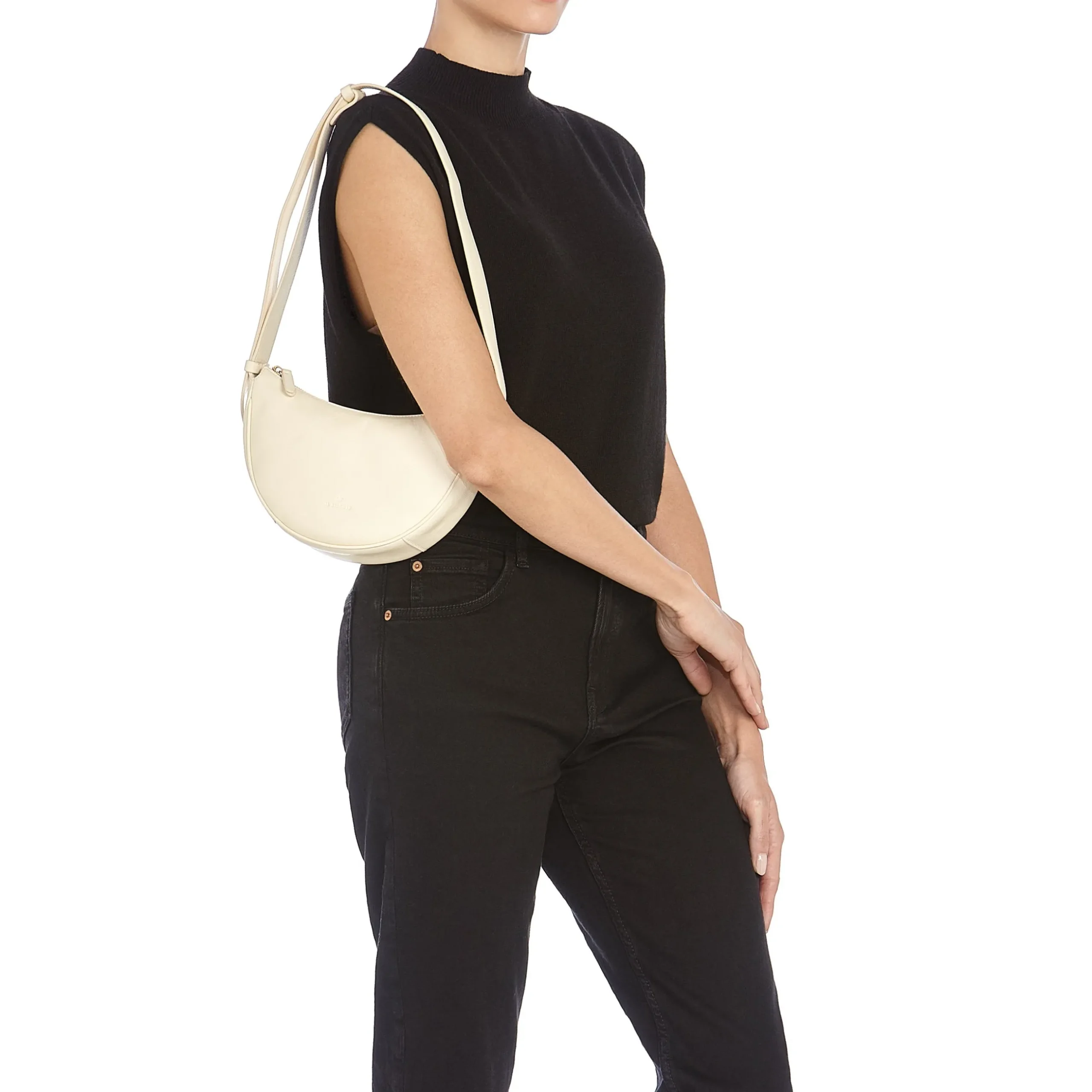 Oliveta Women's hobo in leather color white