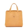 Opale Women's tote bag in leather color natural