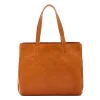 Opale Women's handbag in leather color caramel