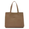 Opale Women's handbag in leather color light grey