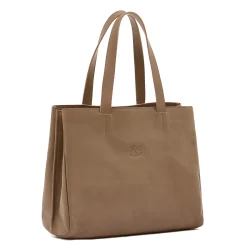 Opale Women's handbag in leather color light grey