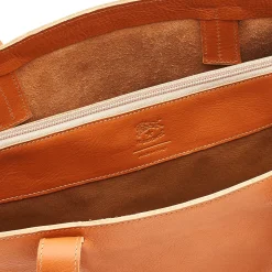 Opale Women's handbag in leather color caramel
