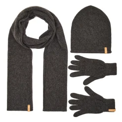 Opera Women's scarf, hat and gloves in wool color grey