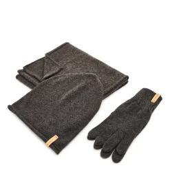Opera Women's scarf, hat and gloves in wool color grey