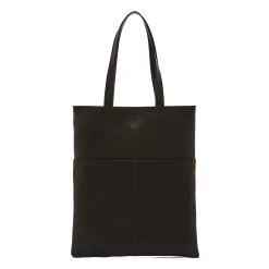 Oriuolo Men's tote bag in vintage leather color black