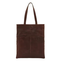 Oriuolo Men's tote bag in vintage leather color coffee