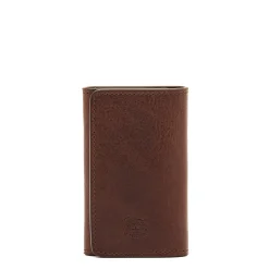 Oriuolo Men's keyring in vintage leather color coffee