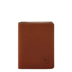 Oriuolo Men's card case in vintage leather color sepia